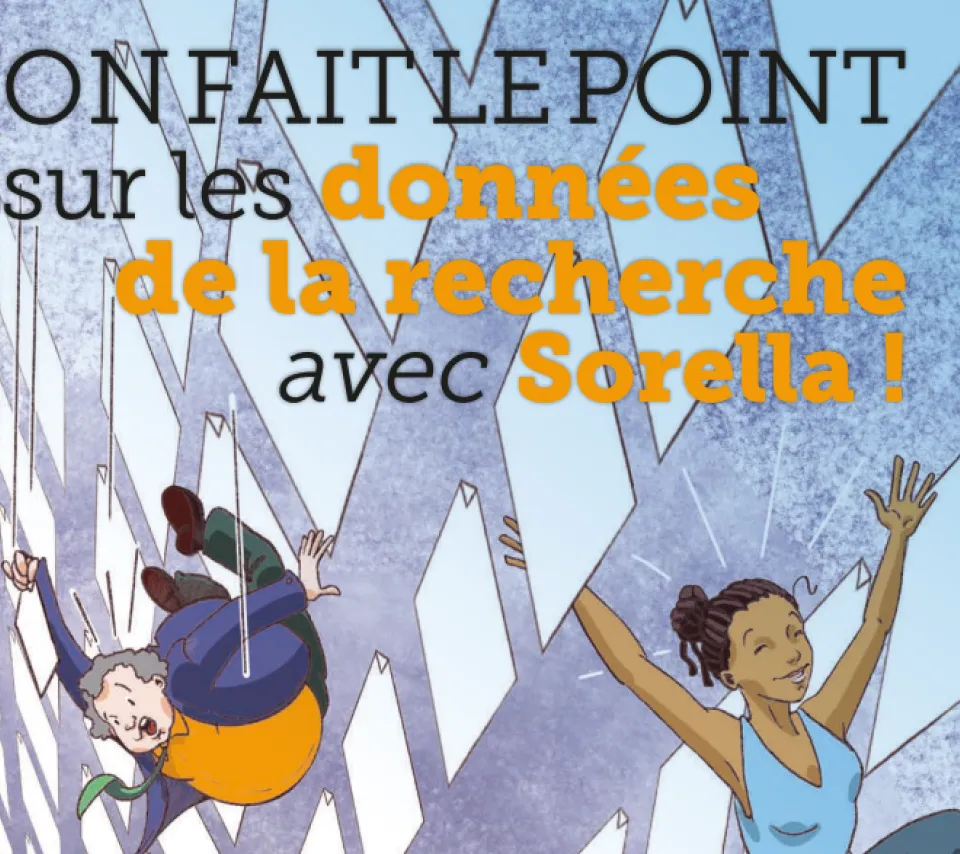 Première de couverture Bande dessinée "On fait le point sur les données de la recherche avec Sorella"