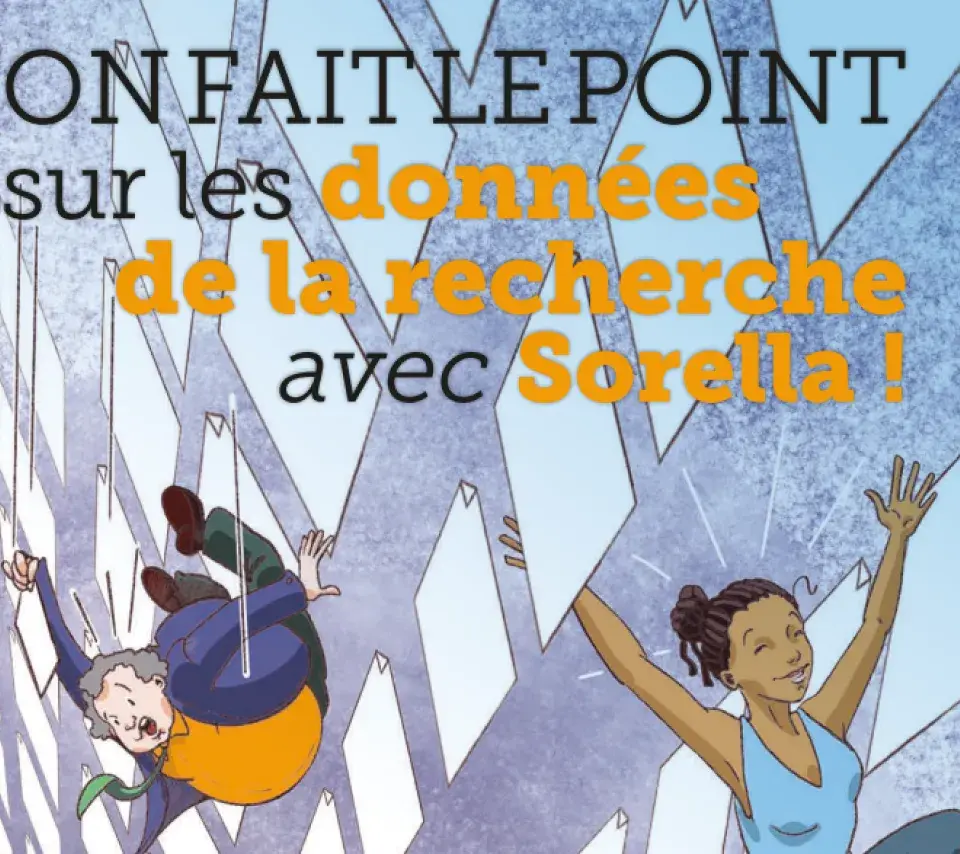 Première de couverture Bande dessinée "On fait le point sur les données de la recherche avec Sorella"